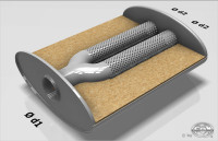 FOX Uni-Schalldämpfer oval zweiflutig aus Edelstahl, 356x160mm FOX Uni-Schalldämpfer oval zweiflutig aus Edelstahl, 356x160mm