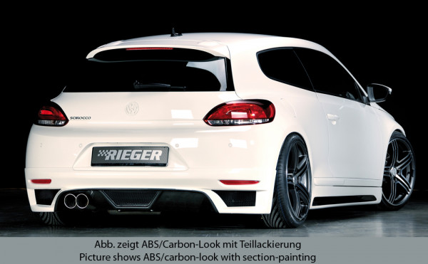 Rieger Heckschürzenansatz carbon look für VW Scirocco 3 (13) 2-tür. 08.08-04.14 (bis Facelift)