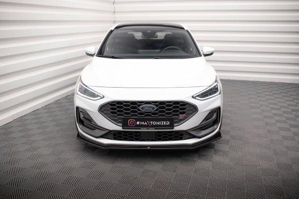 Front Ansatz V.5 Für Ford Focus ST / ST-Line Mk4 Schwarz Hochglanz