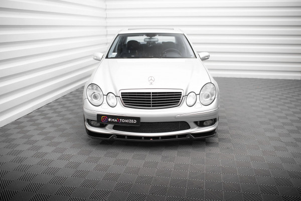 Front Ansatz Für Mercedes-Benz E 55 AMG W211 Schwarz Hochglanz