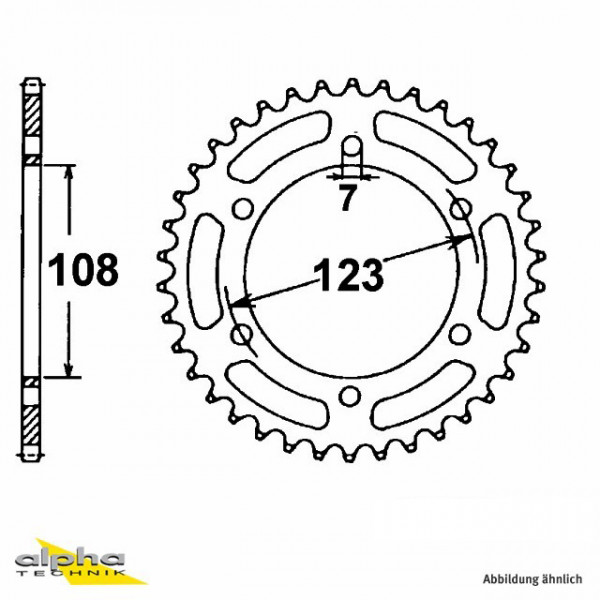 Kettenrad Stahl 50 Zähne Teilung 428 passend für Cagiva Cocis