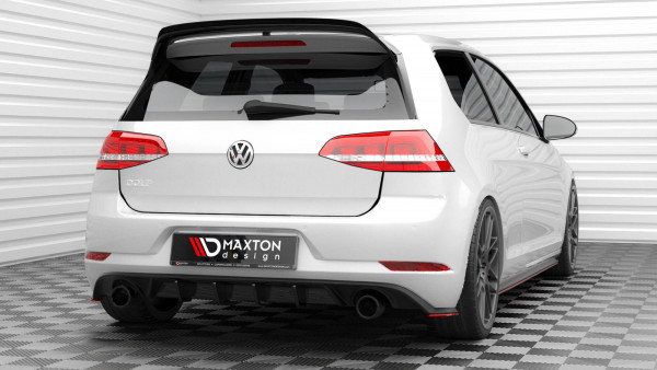 Heck Ansatz Flaps Diffusor V.2 Für Volkswagen Golf GTI Mk7 Facelift Schwarz Hochglanz