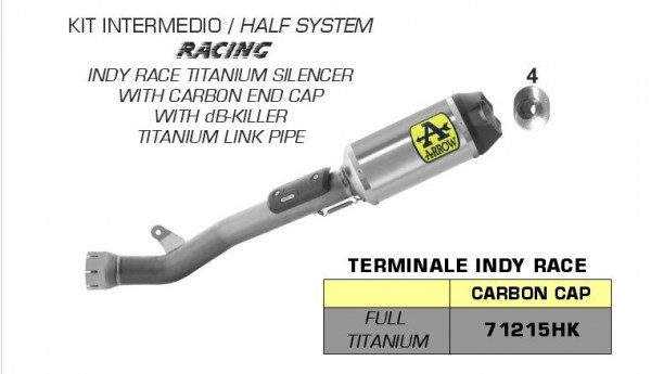 Arrow Indy Race Titan Halbsystem passend für Kawasaki ZX 10 RR ab 2021