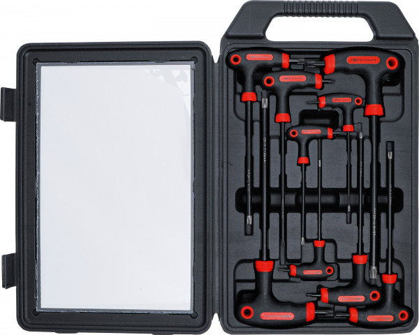 Schraubendreher-Satz mit T-Griff und seitlicher Klinge T-Profil (für Torx) mit Bohrung 9-tlg.