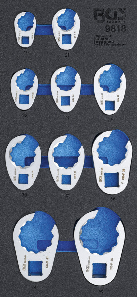 Werkstattwageneinlage Hahnenfußschlüssel-Satz 10-tlg.