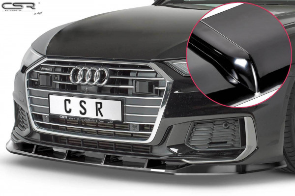 Cup-Spoilerlippe mit ABE für Audi A6 C8 4K S-Line / S6 C8 4K CSL413-G Schwarz Hochglanz