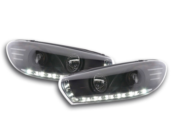 Scheinwerfer Set Daylight LED TFL-Optik VW Scirocco 3 Typ 13 08- schwarz für Rechtslenker