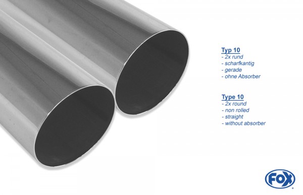 FOX Endschalldämpfer Sidepipe 2x76 Typ 10 passend für Mitsubishi L200 KAOT Fourcap