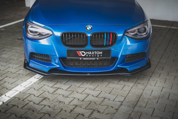 Robuste Racing Front Ansatz Für Passend +Flaps Für BMW M135i F20 Schwarz Hochglanz