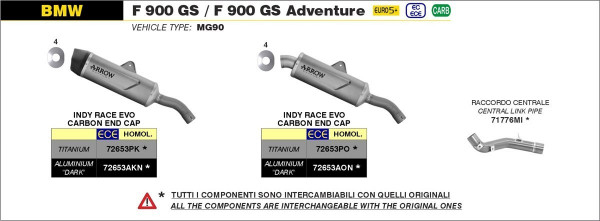 ARROW INDY RACE EVO Titan BMW F 900 GS 24-,F 900 GS ADVENTURE 24-