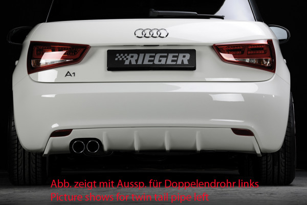 Rieger Heckeinsatz carbon look für Audi A1 (8X) 3-tür. 08.10-12.14 (bis Facelift)