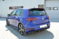 Mittlerer Diffusor Heck Ansatz Für VW GOLF 7 R Facelift Schwarz Hochglanz