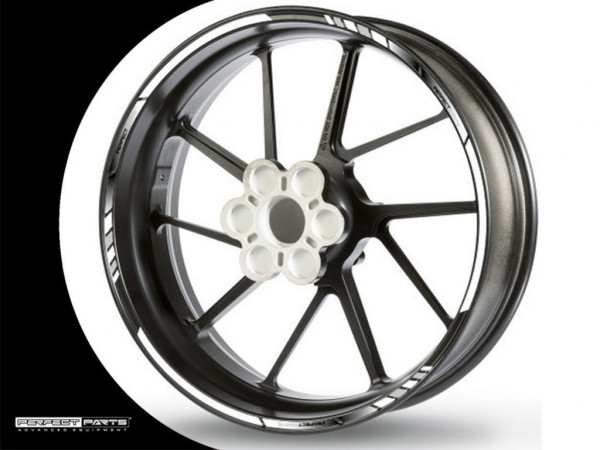 Felgenrandaufkleber GP Race weiß-schwarz