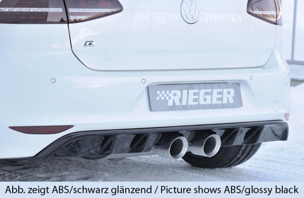 Rieger Heckeinsatz matt schwarz für VW Golf 7 R 3-tür. 12.13-12.16 (bis Facelift)