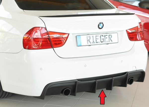 Rieger Heckeinsatz matt schwarz für BMW 3er E91 Touring 08.05-08.08 (bis Facelift)