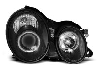 Scheinwerfer Angel Eyes schwarz passend für Mercedes W208 CLK 03.97–04.02 Scheinwerfer Angel Eyes schwarz passend für Mercedes W208 CLK 03.97–04.02