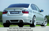 Rieger Heckschürzenansatz carbon look für BMW 3er E90 Lim. 03.05-08.08 (bis Facelift) Ausführung: Schwarz matt