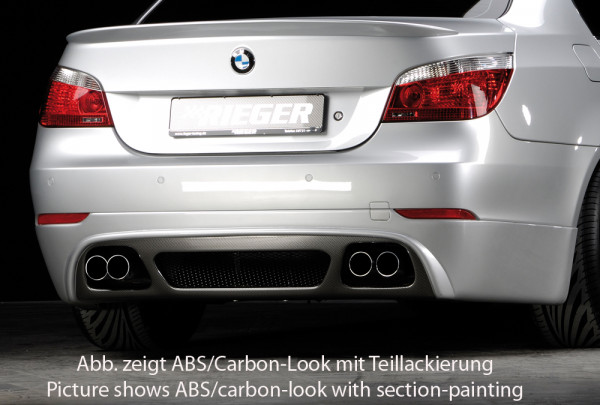 Rieger Heckschürzenansatz carbon look für BMW 5er E60 Lim. -08 (bis Facelift)