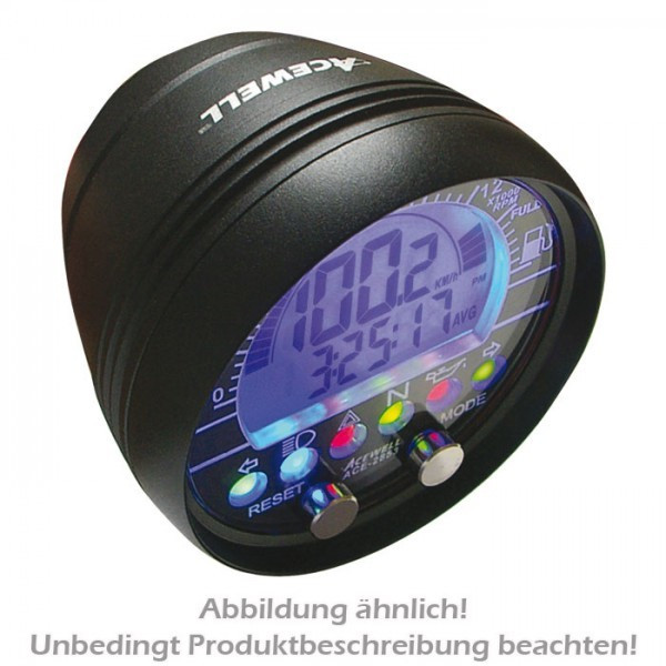Multifunktionelles Digitalinstrument | carbon-blau Einbau-Tacho Drehzahlmesser-Uhr