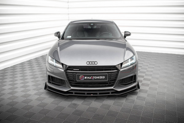 Street Pro Front Ansatz Für +Flaps Für + Flaps Audi TT S / S-Line 8S Schwarz Hochglanz