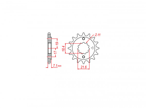 Ritzel 14 Zähne Teilung 520