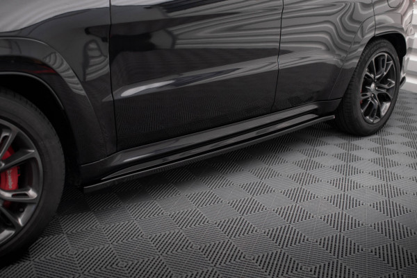Seitenschweller Ansatz Für Jeep Grand Cherokee SRT WK2 Facelift Schwarz Hochglanz