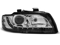 Scheinwerfer Tageslicht schwarz passend für Audi A4 B6 (10/2000–10/2004) Scheinwerfer Tageslicht schwarz passend für Audi A4 B6 (10/2000–10/2004)
