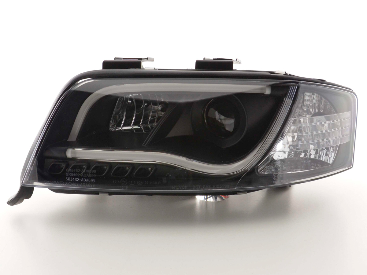 Scheinwerfer Set Daylight LED TFL-Optik Audi A6 Typ 4B 01-04 schwarz, Scheinwerfer, Fahrzeugbeleuchtung, Auto Tuning
