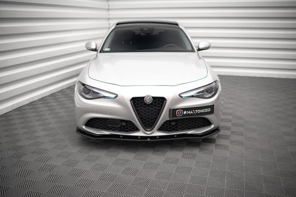 Front Ansatz V.1 Für Alfa Romeo Giulia Sport Schwarz Hochglanz