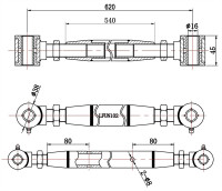 TA Technix universelle Zugstrebe / Querstabilisator 620–700mm TA Technix universelle Zugstrebe / Querstabilisator 620–700mm
