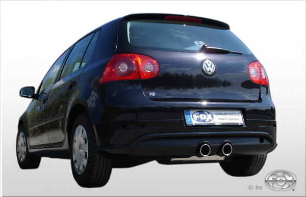 VW Golf V Endschalldämpfer Ausgang mittig R32-Design - 2x90 Typ 16 mittig