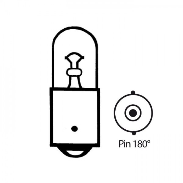 Glühlampe Ø=9x23 mm | 6V | 4W | Ba9s | Pin 180°