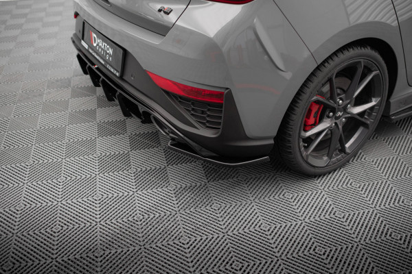 Heck Ansatz Flaps Diffusor V.5 Für Hyundai I30 N Hatchback Mk3 Facelift Schwarz Hochglanz