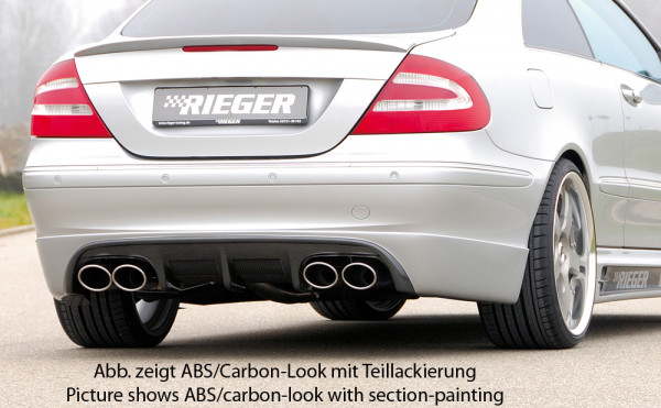 Rieger Heckschürzenansatz carbon look für Mercedes CLK (W209) Cabrio 00.02-06.04 (bis Facelift / bis