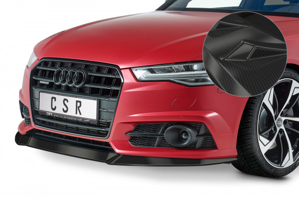 Cup-Spoilerlippe mit ABE für Audi A6 C7 4G S-Line/ S6 C7 4G CSL410 Schwarz Strukturiert
