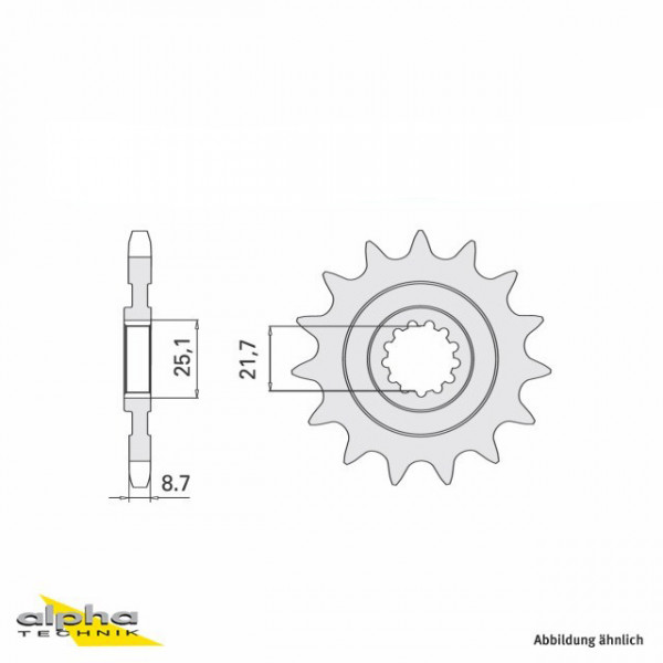 Ritzel 14 Zähne Teilung 525