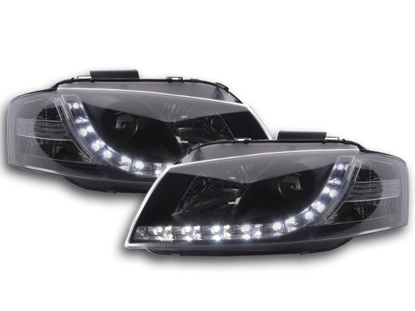 Scheinwerfer Set Daylight LED TFL-Optik passend für Audi A3 8P 03-07 schwarz