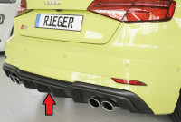 Rieger Heckeinsatz passend für Audi A3 S3 (8V) 3-türig (Schrägheck 8V1) ab 09/2016 Facelift Rieger Heckeinsatz passend für Audi A3 S3 (8V) 3-türig (Schrägheck 8V1) ab 09/2016 Facelift