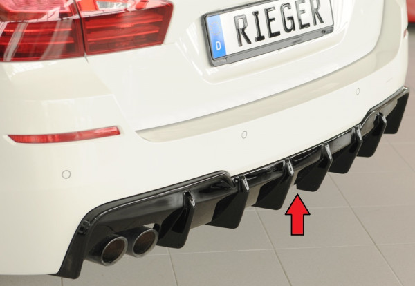 Rieger Heckeinsatz glanz schwarz für BMW 5er F10 (5L) Lim. 07.13- (ab Facelift) LCI