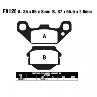 EBC-FA128 TT Bremsbeläge passend für Kawasaki KFX 250, KEF 300 EBC-FA128 TT Bremsbeläge passend für Kawasaki KFX 250, KEF 300