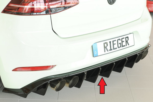 Rieger Heckeinsatz glanz schwarz für VW Golf 7 R 5-tür. 02.17- (ab Facelift)