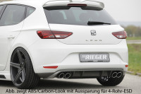 Rieger Heckschürzenansatz glanz schwarz für Seat Leon (5F) 5-tür. 10.12-12.16 (bis Facelift) Ausführung: Schwarz matt