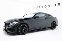 Seitenschweller Ansatz Für MERCEDES- BENZ C-KLASSE W205 COUPE AMG-LINE Schwarz Hochglanz