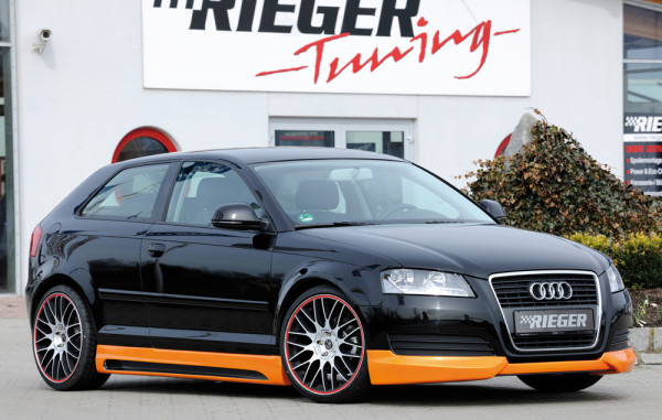 Rieger Seitenschweller rechts carbon look für Audi A3 (8P) 3-tür. 07.08- (ab Facelift)