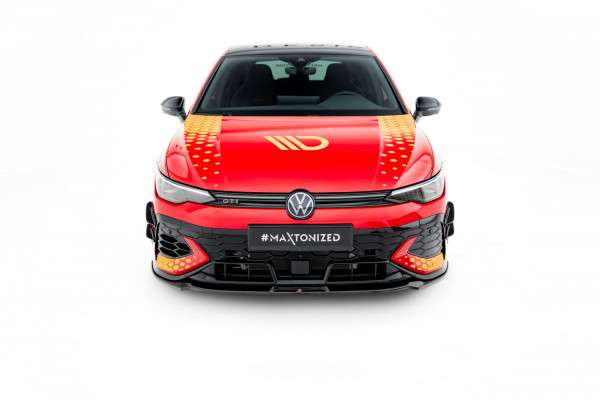 Front Ansatz V.3 Für Volkswagen Golf GTI Clubsport Mk8 Facelift Schwarz Hochglanz