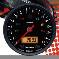 ACEWELL Analog Drehzahlmesser 15000rpm & Digital Tacho schwarz ACEWELL Analog Drehzahlmesser 15000rpm & Digital Tacho schwarz