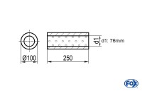 FOX Uni-Schalldämpfer rund ohne Stutzen - Edelstahl Ø100mm Länge 250mm FOX Uni-Schalldämpfer rund ohne Stutzen - Edelstahl Ø100mm Länge 250mm
