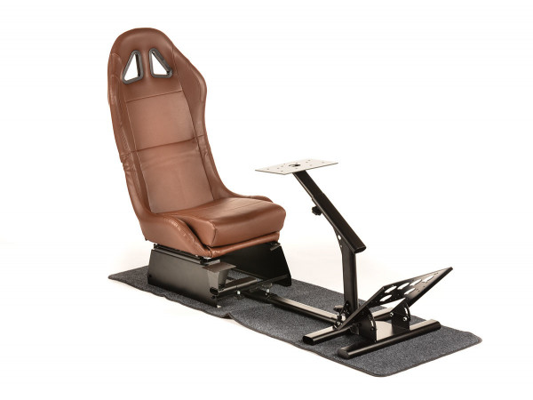 FK Gamesitz Spielsitz Rennsimulator eGaming Seats Suzuka braun mit Teppich