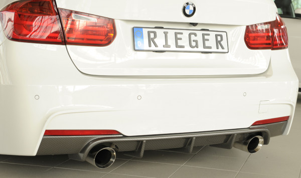 Rieger Heckeinsatz carbon look für BMW 3er F30 (3L) Lim. 07.15- (ab Facelift) LCI
