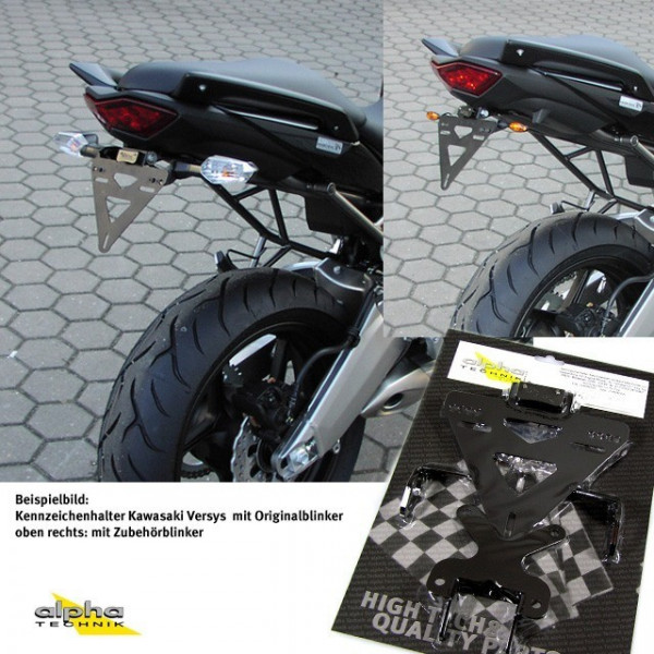 alpha Technik Kennzeichenhalter Kawasaki Versys Typ LE650C Modelljahr 2010-2014